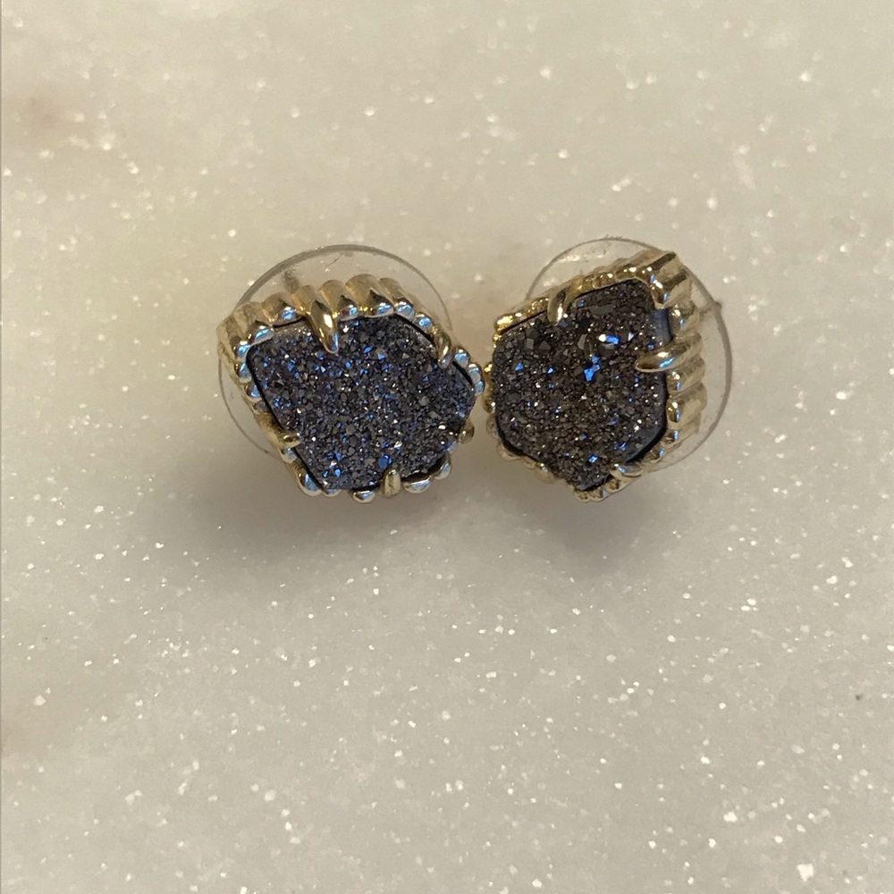 Kendra Scott Tessa Gold Stud Silver Drusy